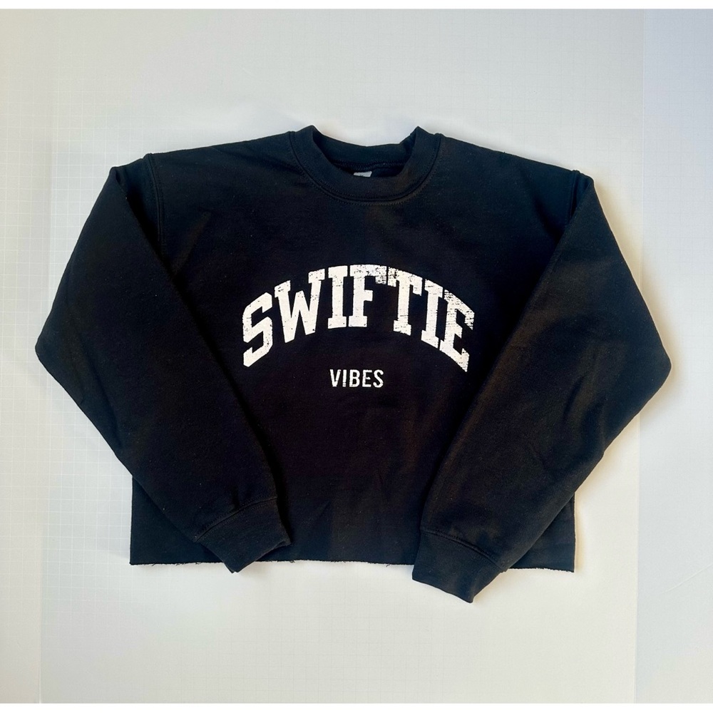 Swifie Vibes  Black Crew Neck Sweater